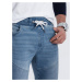 Men's denim jogger pants with stitching - blue V2 OM-PADJ-0113