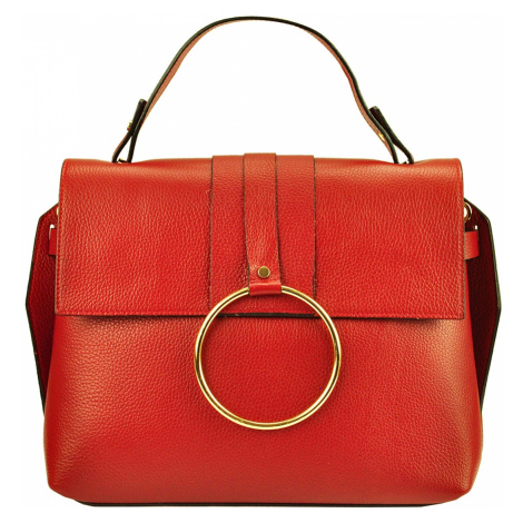 Kožená kufříková kabelka Patrizia Piu 118-026 červená