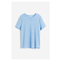 H & M - Lněné tričko - modrá
