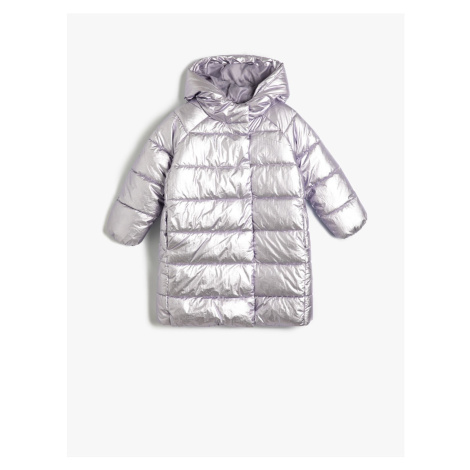 Koton Long Puffer Coat Hooded Padded Zipper With Pocket