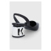 Kožené lodičky Karl Lagerfeld K-blok černá barva, na podpatku, s odkrytou patou