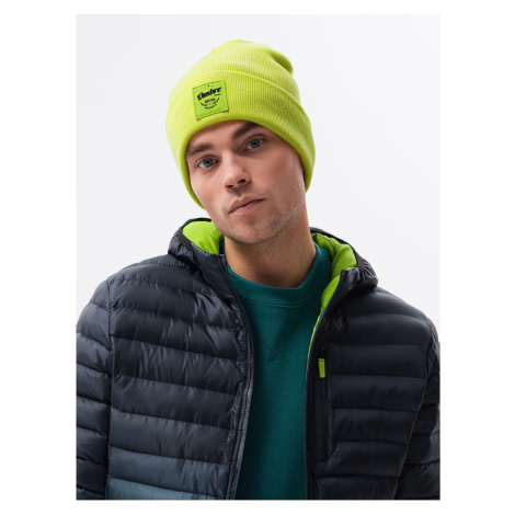 Neonově zelená pánská čepice Ombre Clothing H103
