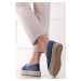 Modré platformové espadrilly Soria