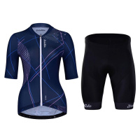 HOLOKOLO Cyklistický krátký dres a krátké kalhoty - SPARKLE LADY - černá/modrá