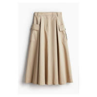 H & M - Áčková sukně cargo - béžová