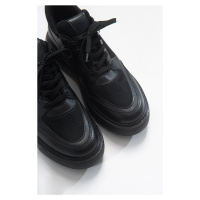 LuviShoes Women's Black Skin Sneakers 364k401
