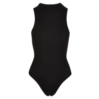 Ladies Rib Knit Sleevless Body - black