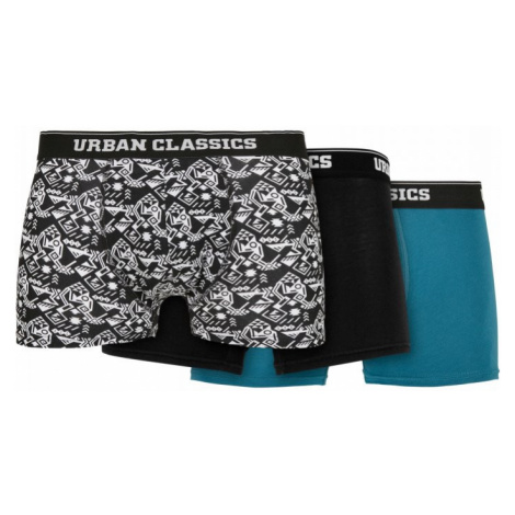 Organic Boxer Shorts 3-Pack - detail aop/black/jasper Urban Classics