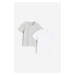 H & M - Bavlněné tričko: balení po 2 - šedá