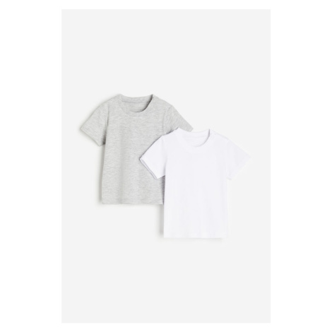 H & M - Bavlněné tričko: balení po 2 - šedá H&M