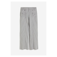 H & M - Plátěné kalhoty cargo - šedá