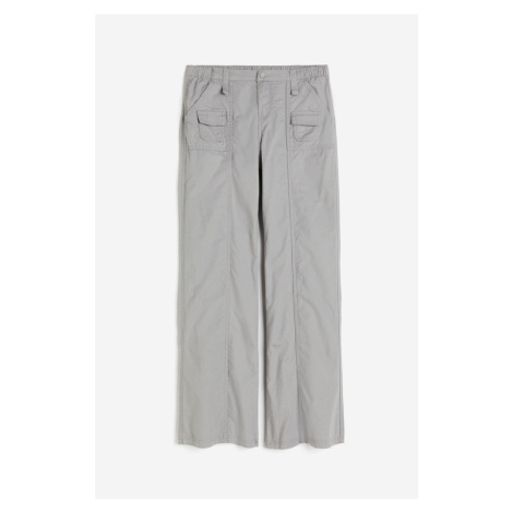 H & M - Plátěné kalhoty cargo - šedá H&M