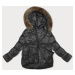 Černá dámská zimní bunda s kapucí (B8205-1)