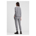 Kalhoty AllSaints dámské, šedá barva, hladké