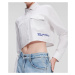 Košile karl lagerfeld jeans klj cropped logo shirt bílá