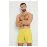 Plavkové šortky BOSS žlutá barva