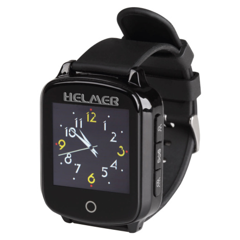 Helmer Chytré dotykové volací hodinky s GPS lokátorem pro seniory - LK 706 černé