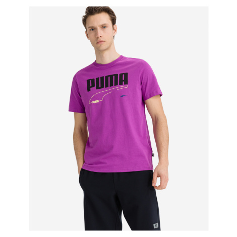 Puma fialové pánské tričko Rebel | Modio.cz