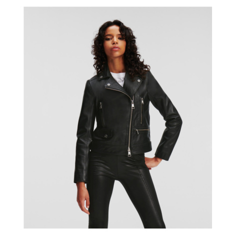 Bunda karl lagerfeld leather biker jacket černá