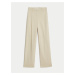 Béžové dámské chino kalhoty se širokými nohavicemi Marks & Spencer