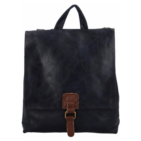 Dámský koženkový batůžek Larsen, tmavě modrý Paolo Bags