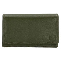 Double-D Zelená velká kožená peněženka 