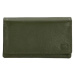 Double-D Zelená velká kožená peněženka "Dominas"