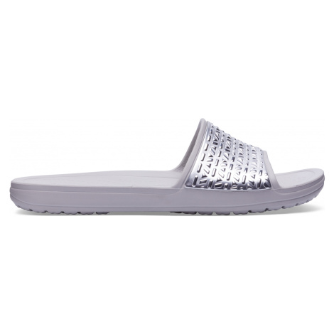 Crocs Sloane Graphic Etched Slide W Pearl White/Silver W5