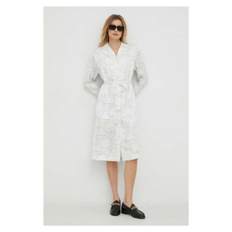 Šaty Calvin Klein bílá barva, mini, oversize
