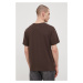 Bavlněné tričko New Balance UT21503RHE hnědá barva, s aplikací