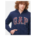 Mikina GAP Logo sherpa full-zip hoodie Tmavě modrá