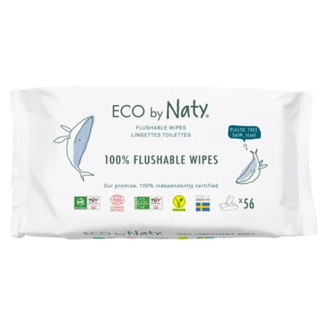 ECO by Naty Flushable Wipes vlhčené ubrousky pro děti 56 ks