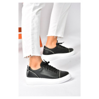 Fox Shoes Black Stone Detailed Casual Sports Shoes Sneakers