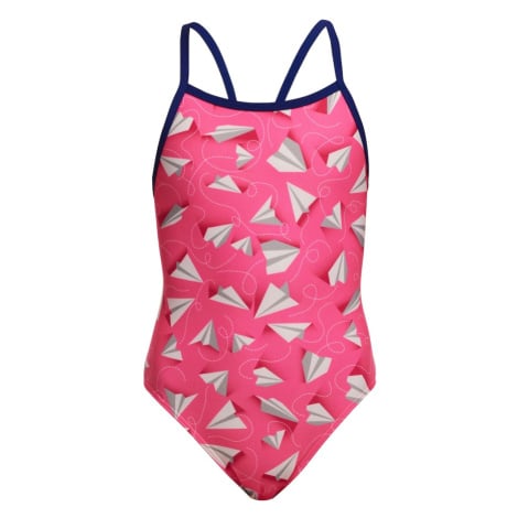 Funkita paper pink single strap one piece girls