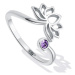 Klenoty Amber Stříbrný otevřený prsten lotosový květ