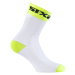SIX2 Cyklistické ponožky klasické - WHITE SHORT - bílá/žlutá