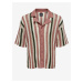 Starorůžová pánská pruhovaná úpletová košile ONLY & SONS Eliot - Pánské