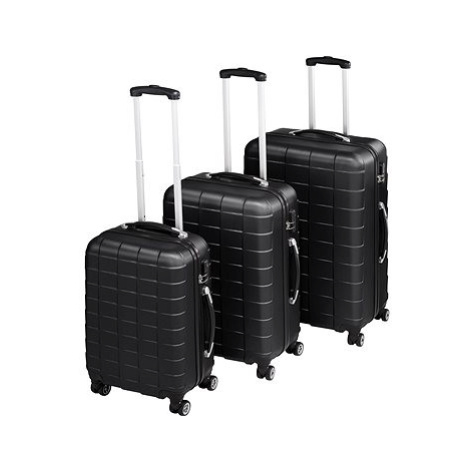 3 Cestovní kufry na kolečkách černé tectake