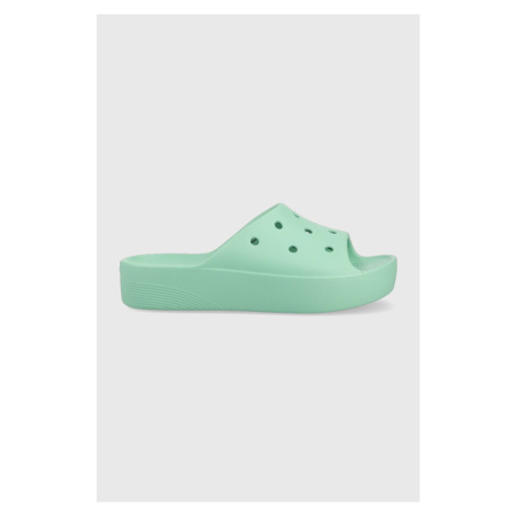 Pantofle Crocs Classic Platform Slide dámské, tyrkysová barva, 208180, 208180.3UG-3UG