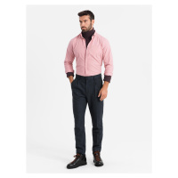 Ombre Men's REGULAR FIT cotton shirt with pocket - pink