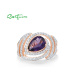 Masivní stříbrný prsten fialová kapka FanTurra