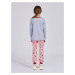 Dívčí pyžamo - Winkiki WKG 02893, šedá/ růžová Barva: Světle šedý melír