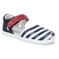 Sandály Bobux - Twist Navy Stripe Print modré