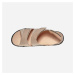 Blancheporte Kožené sandály na suchý zip béžová/zlatá