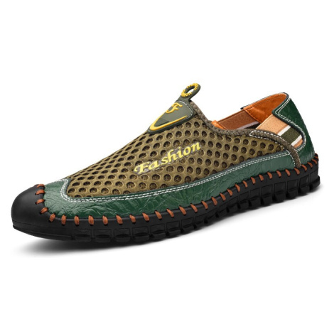 Síťované pánské loafers trekové nazouvací boty fashion MIXI FASHION