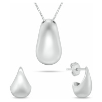 Brilio Silver Minimalistický stříbrný set šperků SET272W Tear Drop (náhrdelník, náušnice)