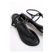 Černé nízké sandály 5-28104