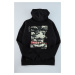 Trendyol Black Regular Cut Printed Hooded Art Printed Sweatshirt