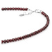 Gaura Pearls Korálkový náhrdelník Luz - keshi perla, granát, stříbro 925/1000 214-37 Červená 40 