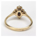 AutorskeSperky.com - 14 kt zlatý prsten se safírem a brilianty - S4240